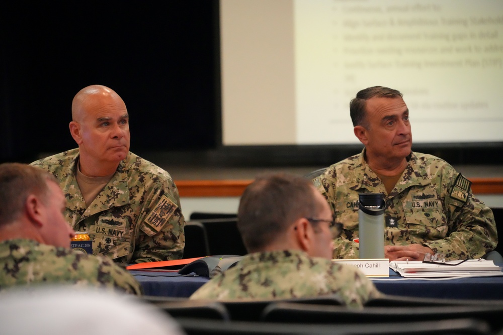 RADM Cahill visits SWSC, attends Maritime Warfare Board of Visitors