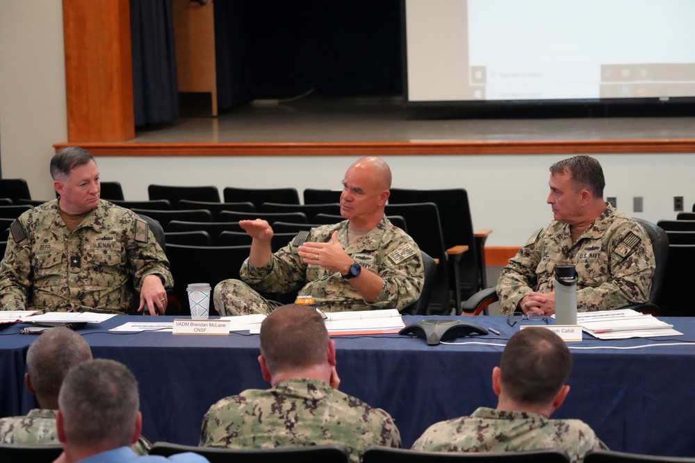 RADM Cahill visits SWSC, attends Maritime Warfare Board of Visitors