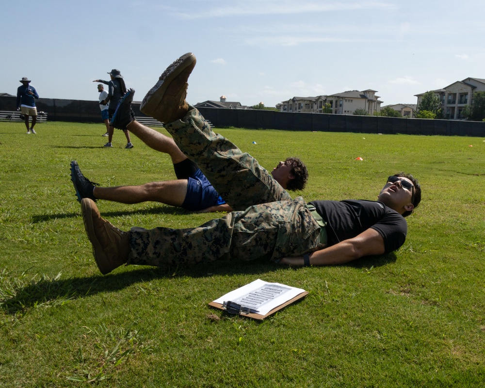 Recruiting Sub-Station Austin South conducts PT with Akins Early College High School