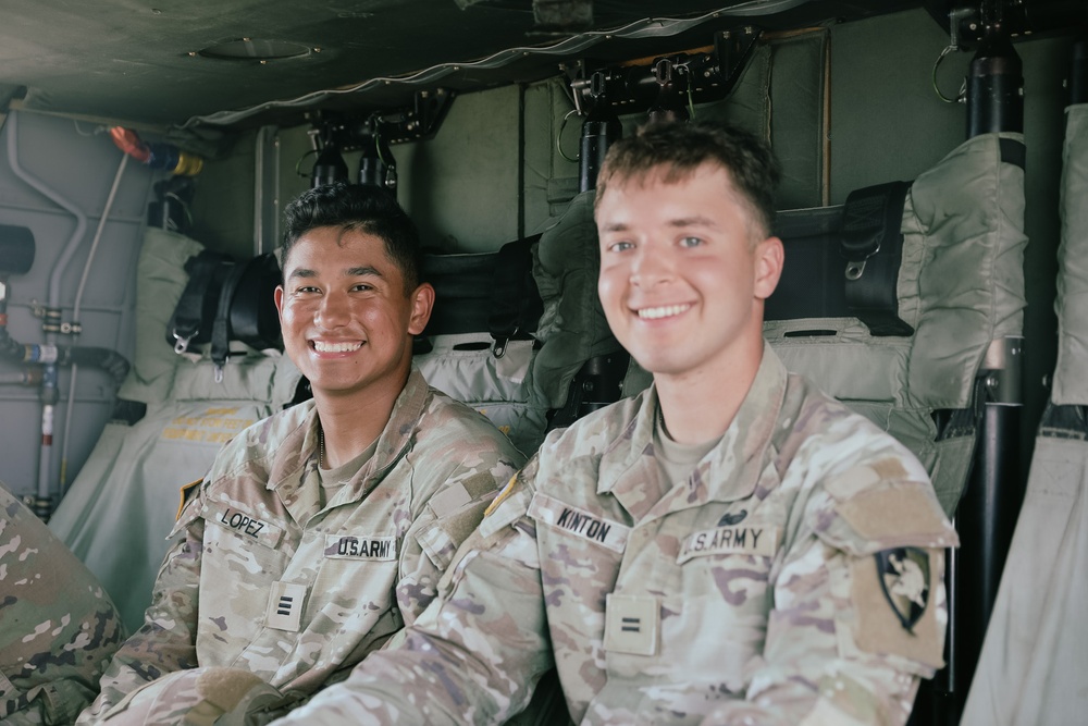 U.S. Army Cadets fly with the 1st Air Cavalry Brigade