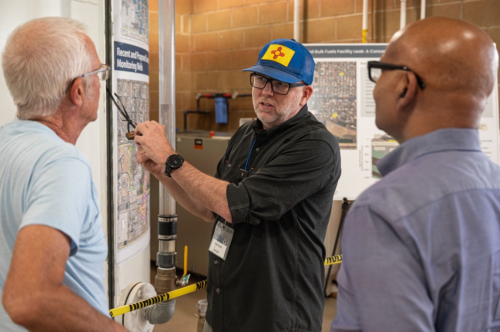 Scott Clark Shares Data Visuals with Attendees at the Bulk Fuels Facility Open House.