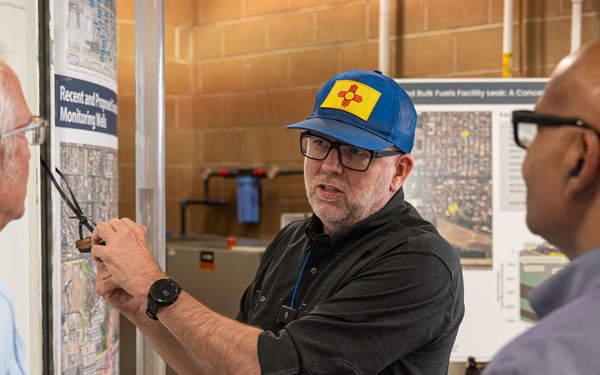 Scott Clark Shares Data Visuals with Attendees at the Bulk Fuels Facility Open House.