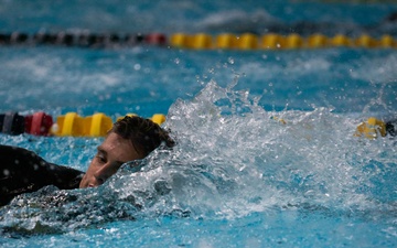 Spc. Jaden Hughes swims - 2025 National Best Warrior
