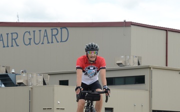 Airmen riding in RAGBRAI