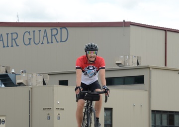 Airmen riding in RAGBRAI