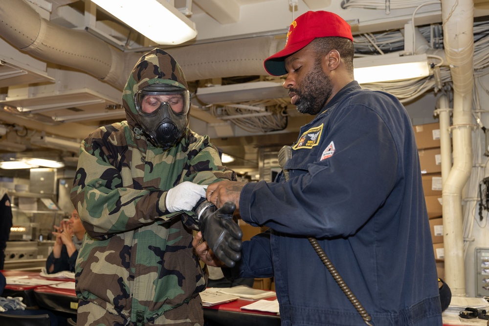 CBRN Training Drill on USS Paul Ignatius (DDG 117)