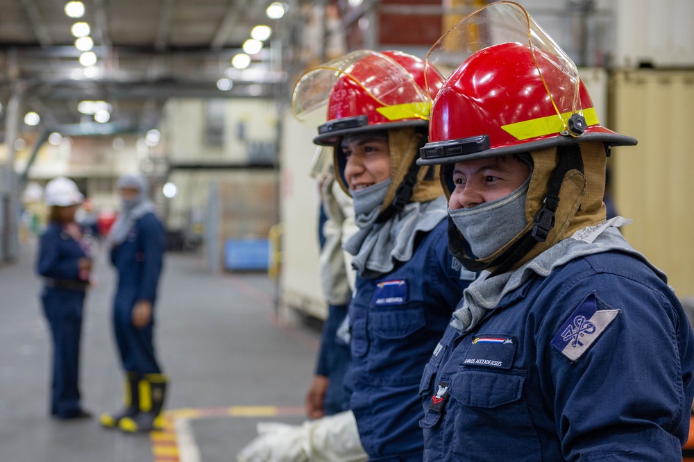USS Ronald Reagan (CVN 76) Sailors Conduct General Quarters Drill