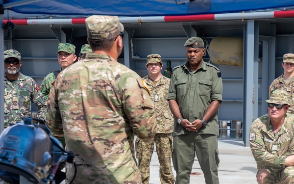 Senior Enlisted Allies visiting SSGT Robert T. Kuroda vessel