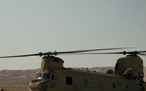 Bravo Company, 1-111th Aviation Regiment arrived at Fort Irwin, California, for operations at National Training Center