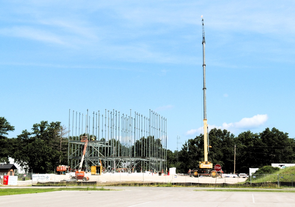 July 2025 construction operations for $55.75 million Collective Training Officers Quarters Project at Fort McCoy