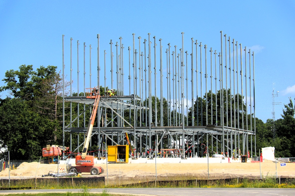 July 2025 construction operations for $55.75 million Collective Training Officers Quarters Project at Fort McCoy