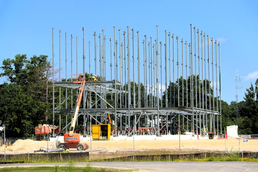 July 2025 construction operations for $55.75 million Collective Training Officers Quarters Project at Fort McCoy