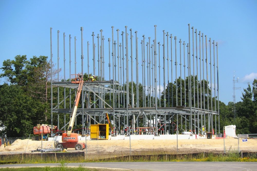 July 2025 construction operations for $55.75 million Collective Training Officers Quarters Project at Fort McCoy