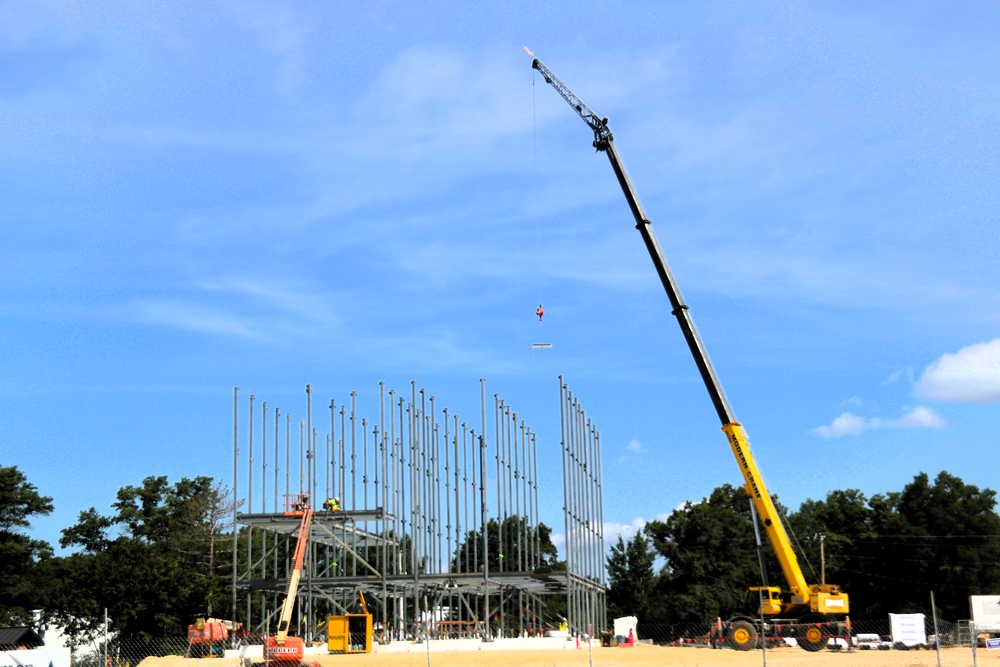 July 2025 construction operations for $55.75 million Collective Training Officers Quarters Project at Fort McCoy