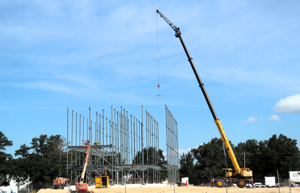 July 2025 construction operations for $55.75 million Collective Training Officers Quarters Project at Fort McCoy