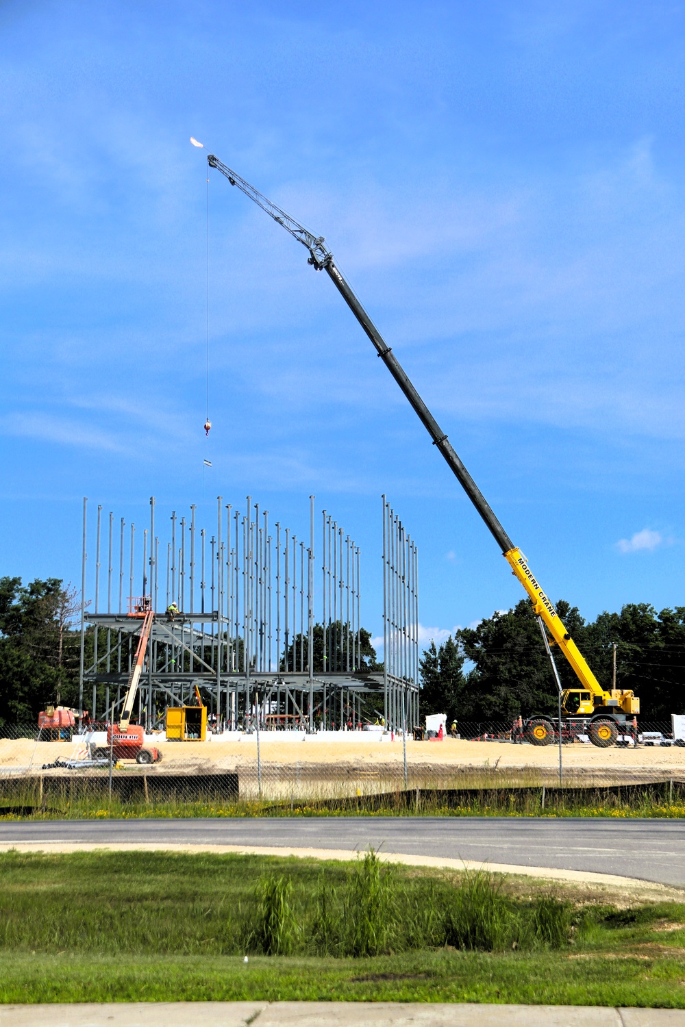 July 2025 construction operations for $55.75 million Collective Training Officers Quarters Project at Fort McCoy