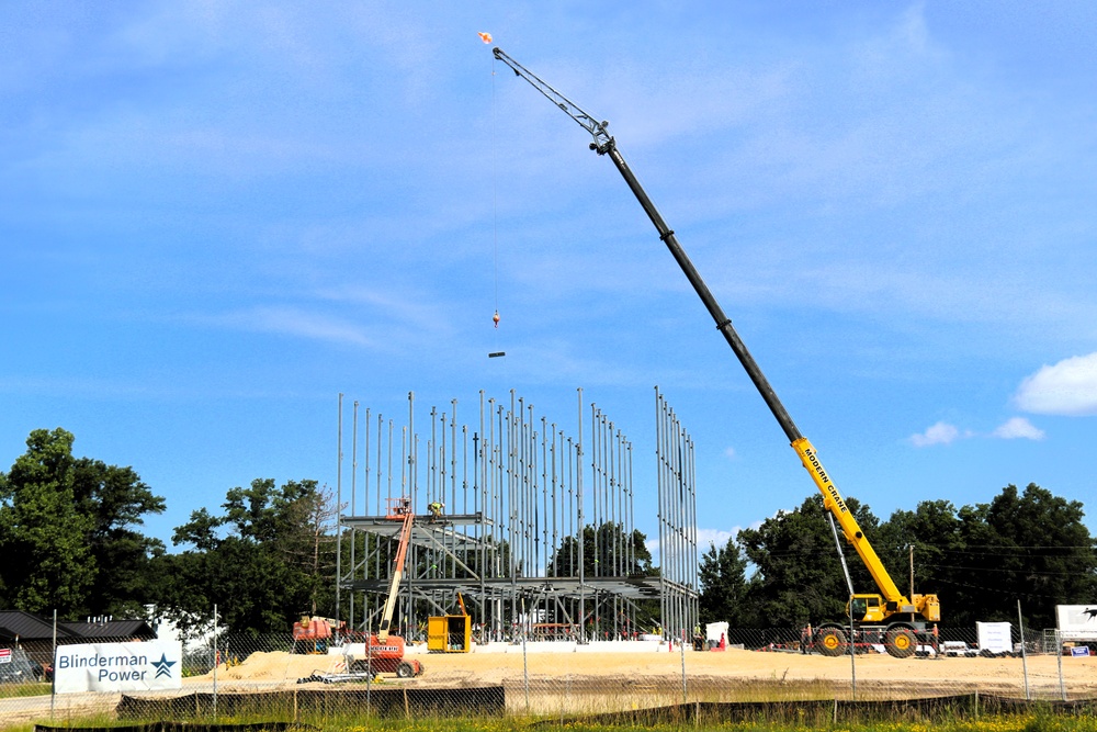 July 2025 construction operations for $55.75 million Collective Training Officers Quarters Project at Fort McCoy