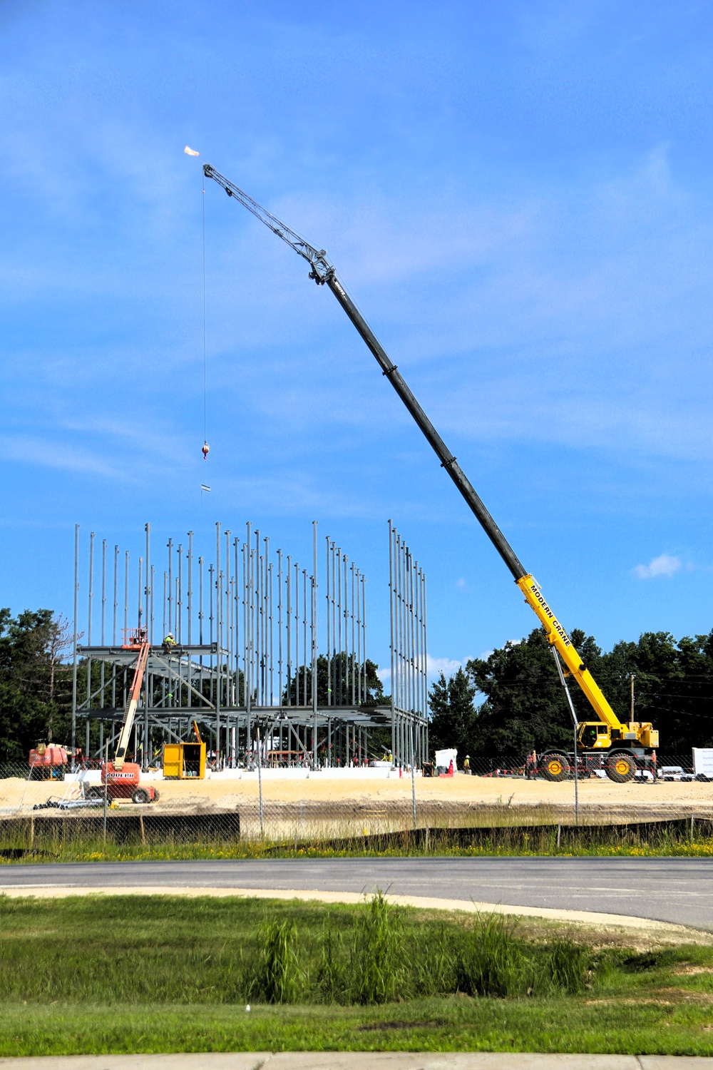 July 2025 construction operations for $55.75 million Collective Training Officers Quarters Project at Fort McCoy