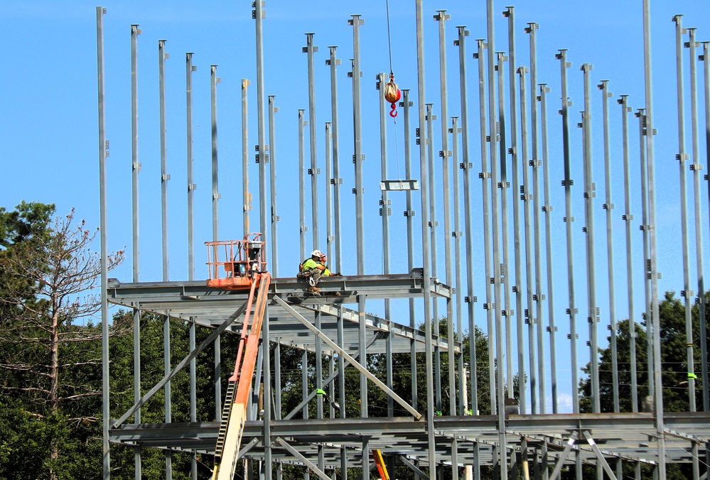 July 2025 construction operations for $55.75 million Collective Training Officers Quarters Project at Fort McCoy