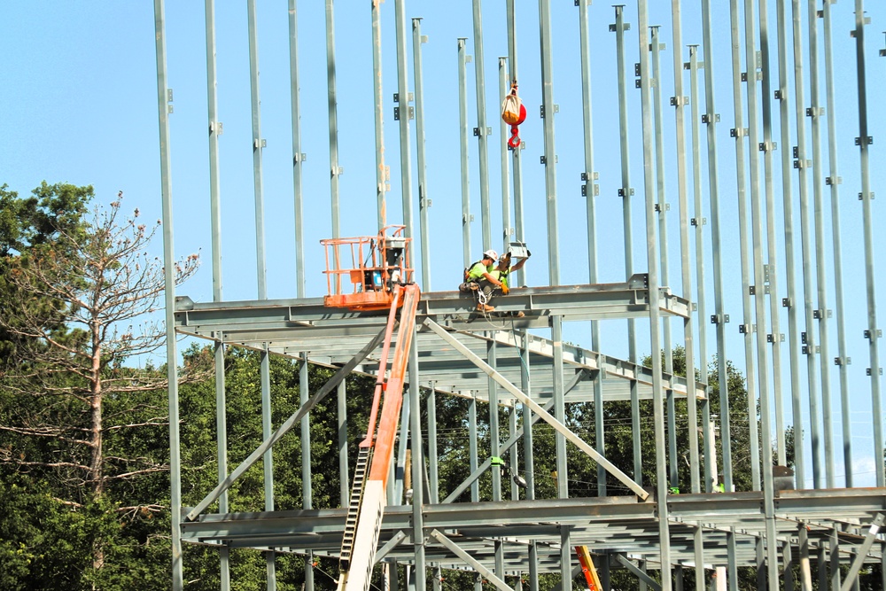 July 2025 construction operations for $55.75 million Collective Training Officers Quarters Project at Fort McCoy