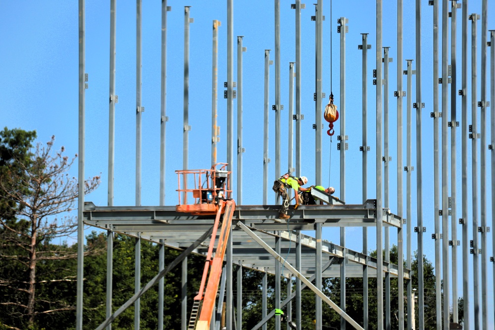 July 2025 construction operations for $55.75 million Collective Training Officers Quarters Project at Fort McCoy