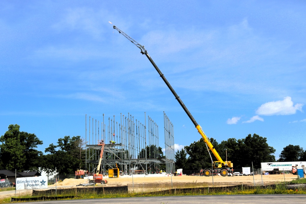 July 2025 construction operations for $55.75 million Collective Training Officers Quarters Project at Fort McCoy