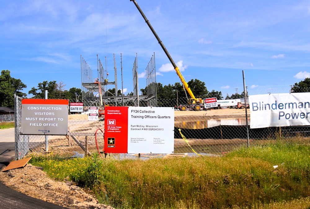 July 2025 construction operations for $55.75 million Collective Training Officers Quarters Project at Fort McCoy
