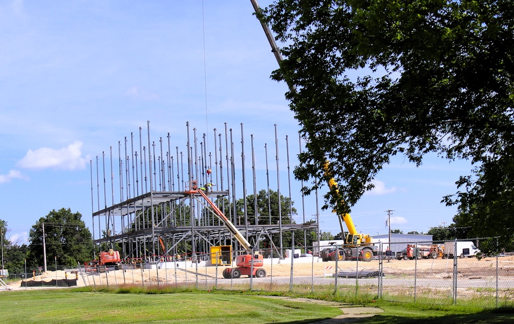 July 2025 construction operations for $55.75 million Collective Training Officers Quarters Project at Fort McCoy