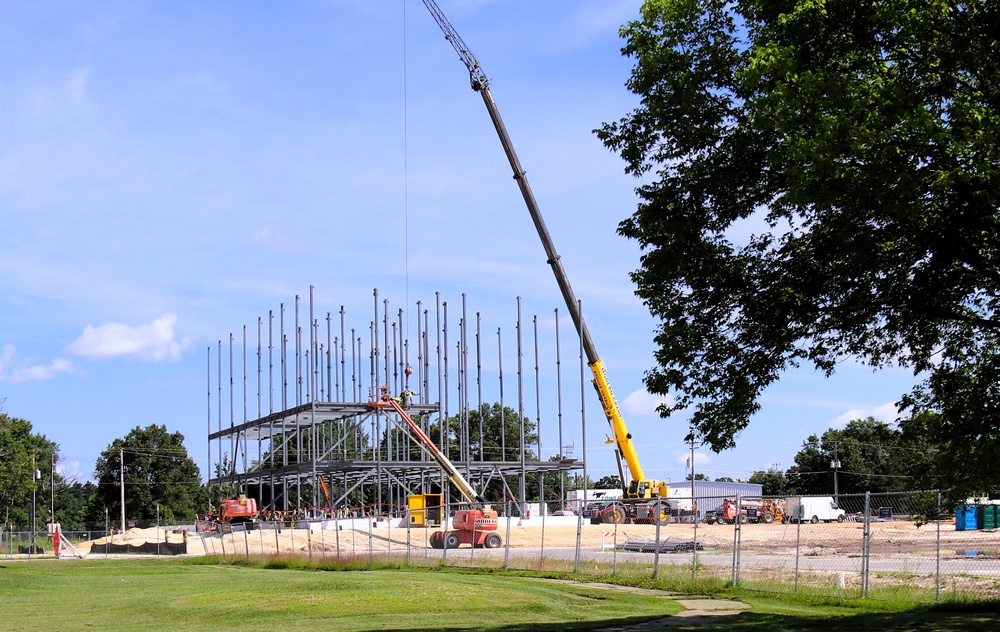 July 2025 construction operations for $55.75 million Collective Training Officers Quarters Project at Fort McCoy