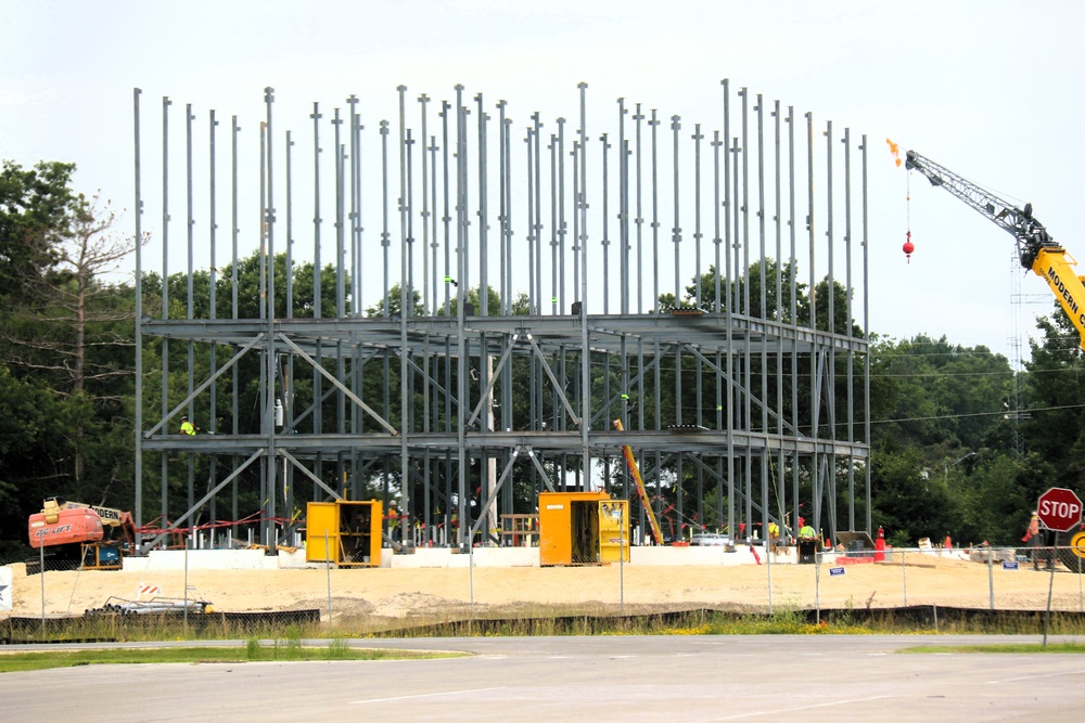 July 2025 construction operations for $55.75 million Collective Training Officers Quarters Project at Fort McCoy