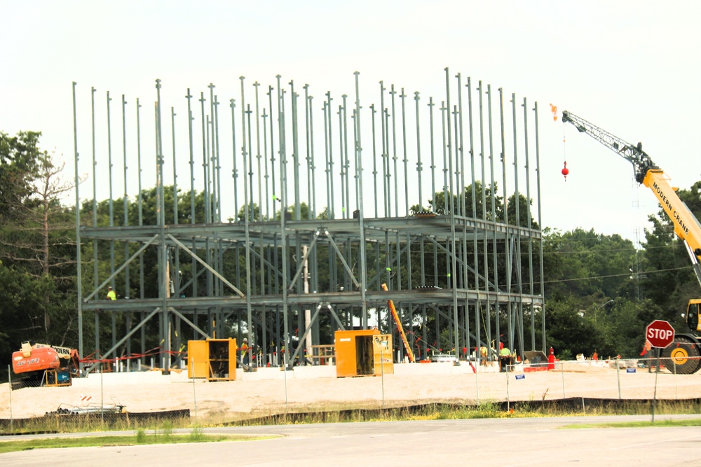 July 2025 construction operations for $55.75 million Collective Training Officers Quarters Project at Fort McCoy