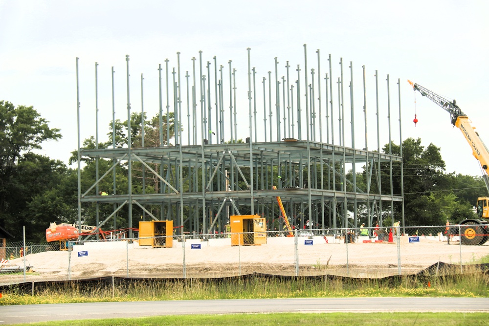July 2025 construction operations for $55.75 million Collective Training Officers Quarters Project at Fort McCoy