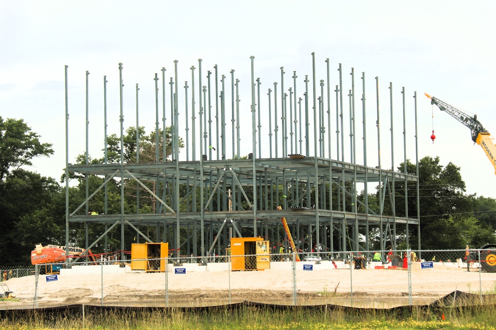 July 2025 construction operations for $55.75 million Collective Training Officers Quarters Project at Fort McCoy
