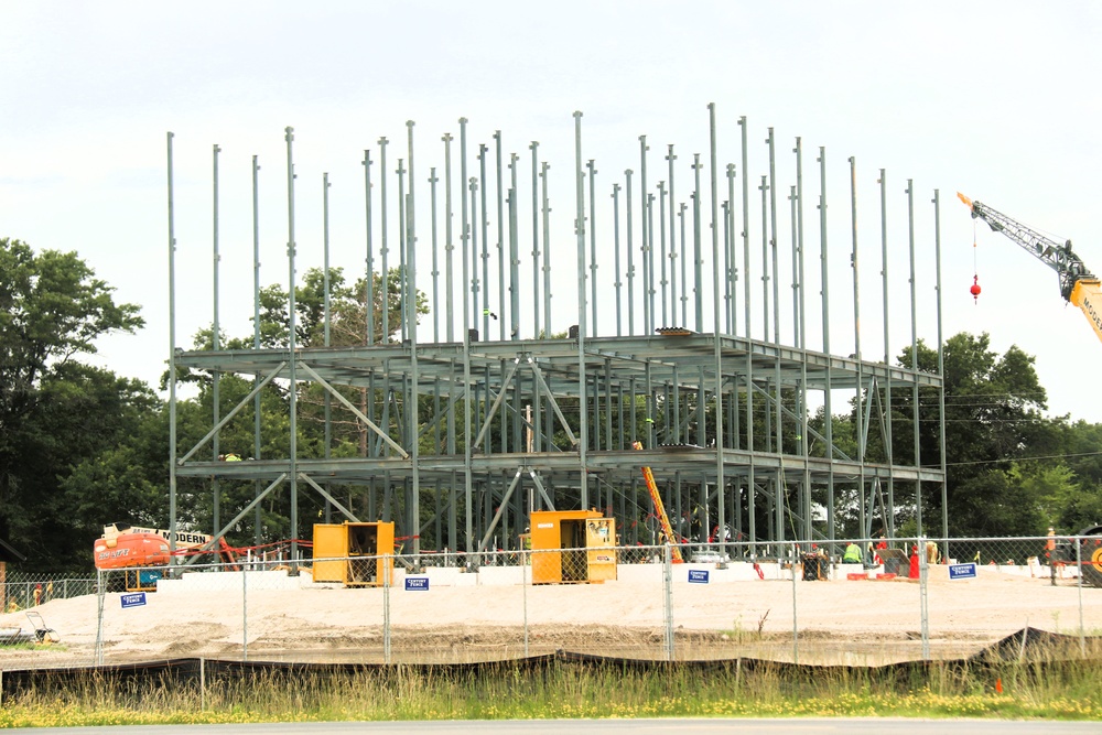 July 2025 construction operations for $55.75 million Collective Training Officers Quarters Project at Fort McCoy