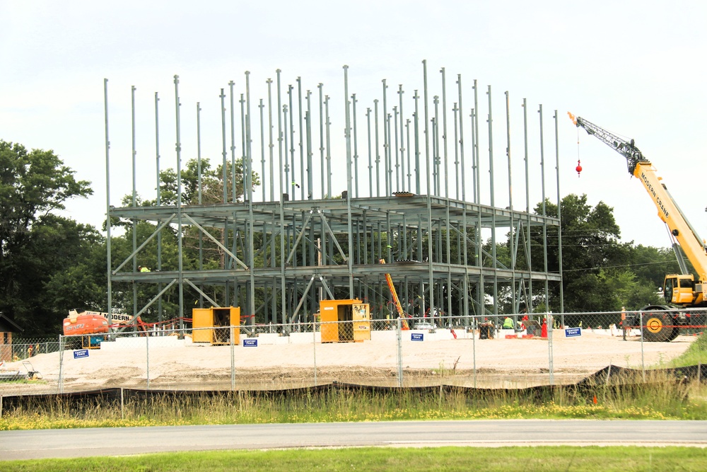 July 2025 construction operations for $55.75 million Collective Training Officers Quarters Project at Fort McCoy