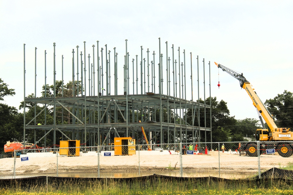 July 2025 construction operations for $55.75 million Collective Training Officers Quarters Project at Fort McCoy