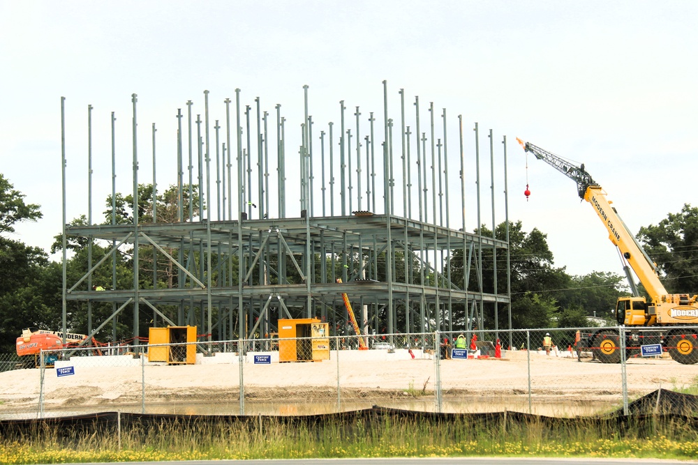July 2025 construction operations for $55.75 million Collective Training Officers Quarters Project at Fort McCoy