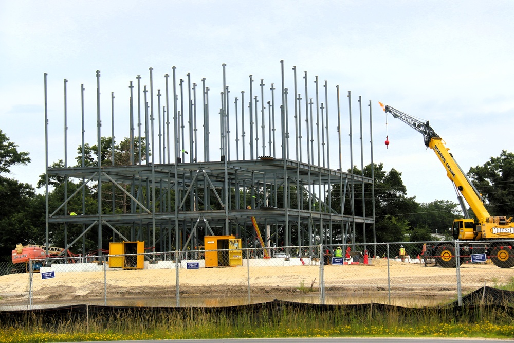 July 2025 construction operations for $55.75 million Collective Training Officers Quarters Project at Fort McCoy