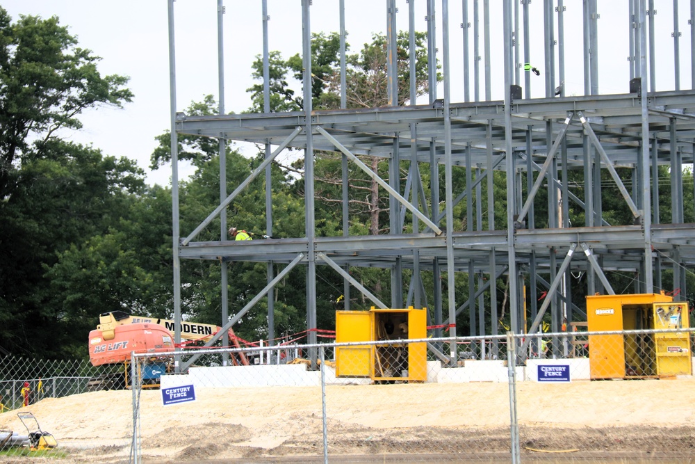 July 2025 construction operations for $55.75 million Collective Training Officers Quarters Project at Fort McCoy