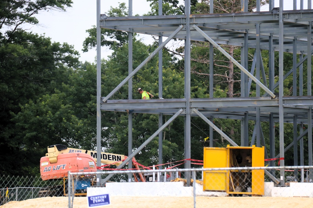 July 2025 construction operations for $55.75 million Collective Training Officers Quarters Project at Fort McCoy