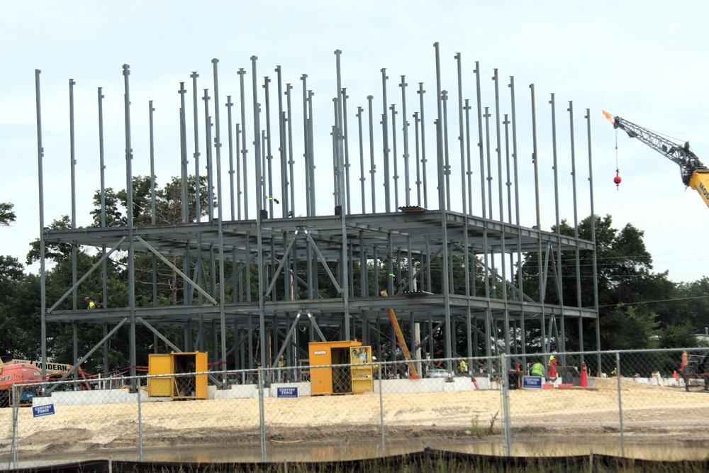 July 2025 construction operations for $55.75 million Collective Training Officers Quarters Project at Fort McCoy