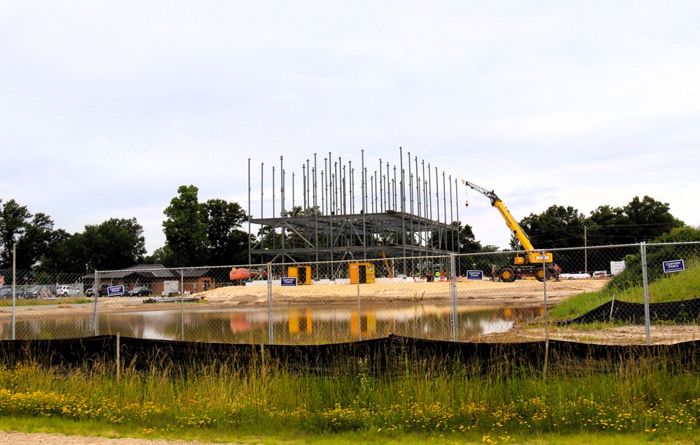 July 2025 construction operations for $55.75 million Collective Training Officers Quarters Project at Fort McCoy
