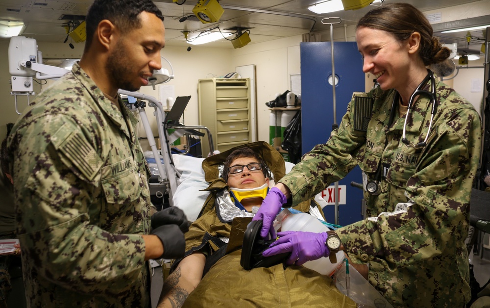 Sailors and Marines aboard USS San Diego (LPD 22) Conduct Mass Casualty Exercise during Exercise Talisman Sabre