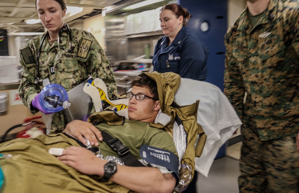 Sailors and Marines aboard USS San Diego (LPD 22) Conduct Mass Casualty Exercise during Exercise Talisman Sabre