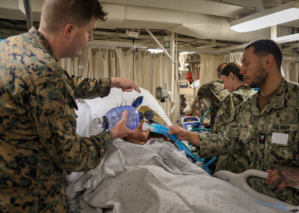 Sailors and Marines aboard USS San Diego (LPD 22) Conduct Mass Casualty Exercise during Exercise Talisman Sabre