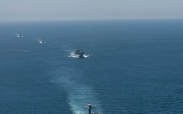 Gerald R. Ford Carrier Strike Group and ESPS Canarias (F86) Transit the Strait of Gibraltar