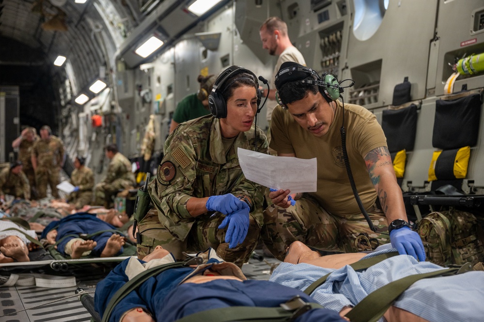 International aeromedical evacuation familiarization training at Andersen AFB