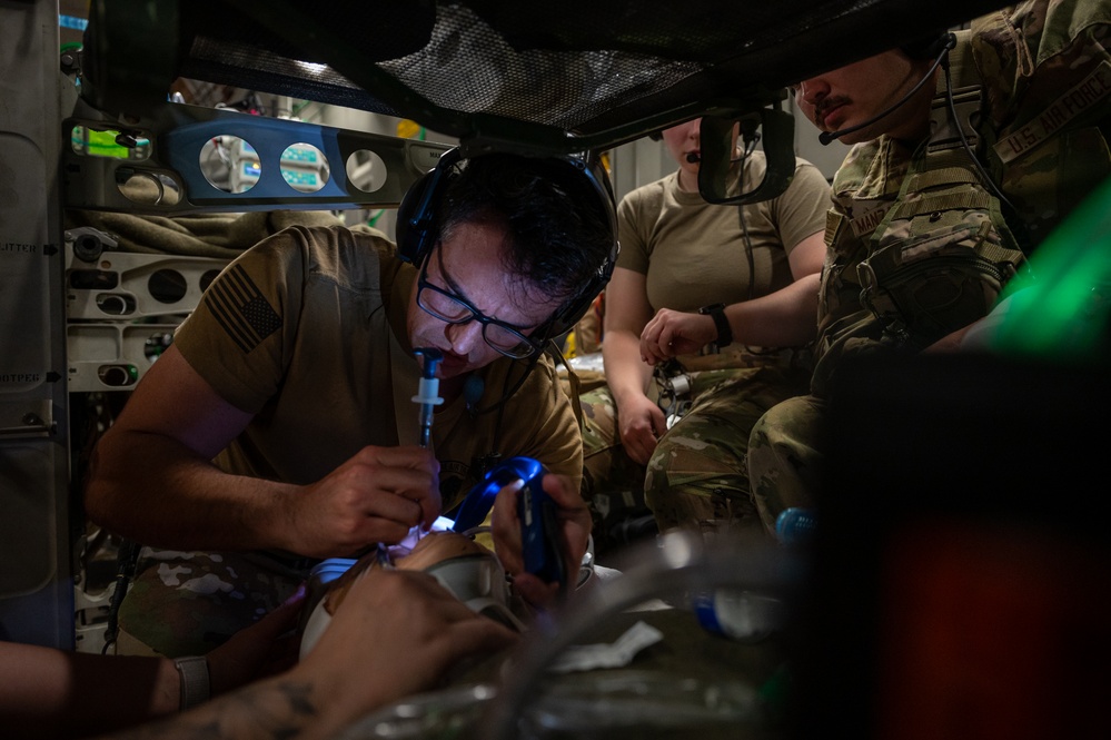 International aeromedical evacuation familiarization training at Andersen AFB