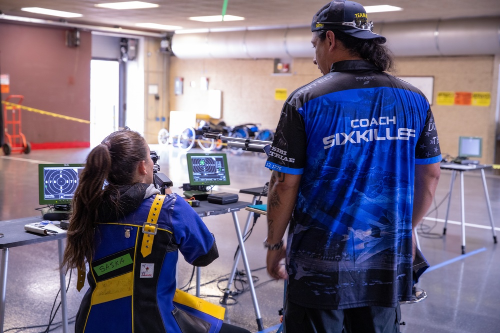 Team Navy practices precision shooting during Warrior Games 2025