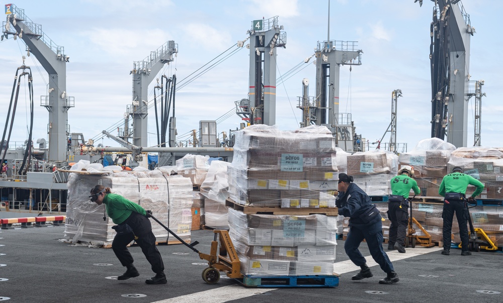 America Strike Group Conducts Replenishment at Sea with USNS Rappahannock During Exercise Talisman Sabre 25